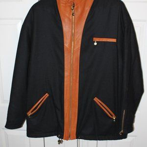 men black wool cashmere blind leather XL